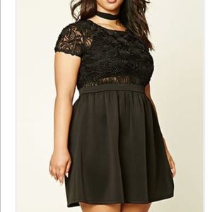 Black rosette see through Top Dress